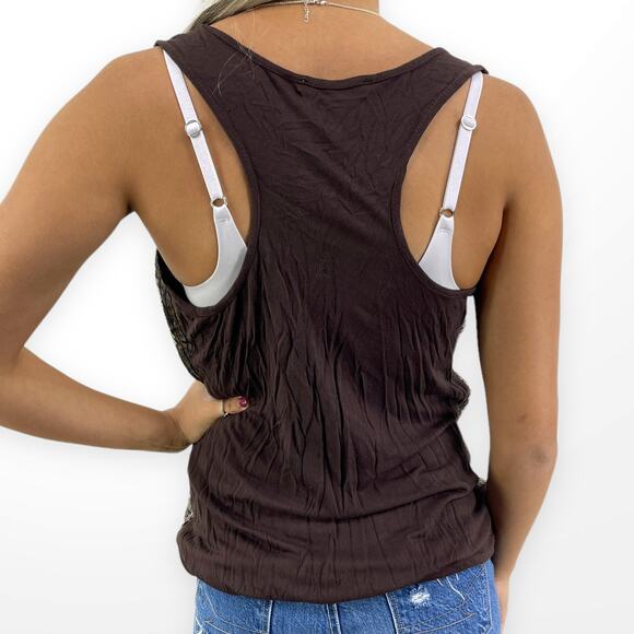 00s MATTY M Vintage Brown Sequin Cheetah Print Scoop Neck Tank - Picture 4 of 7